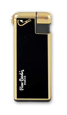 Зажигалка \'Pierre Cardin\' для трубок газовая пьезо, золото/черный лак, 2,8х1х6,7 см