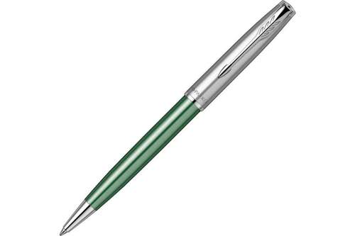 Шариковая ручка Parker Sonnet Essentials Green SB Steel, цвет чернил black, перо: M, в подарочной упаковке.