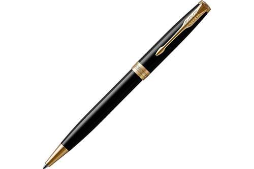 Шариковая ручка Parker Sonnet , Lacquer Deep Black GT, стержень: M, цвет чернил: black , в подарочной упаковке