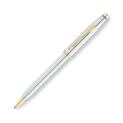 Шариковая ручка Cross Century II. Корпус - латунь и хромовое покрытие. Отделка и детали дизайна - по