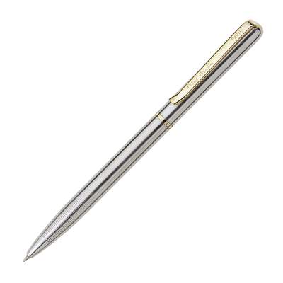 Шариковая ручка Pierre Cardin GAMME. Корпус - латунь, отделка - сталь и позолота. Цвет - стальной.
