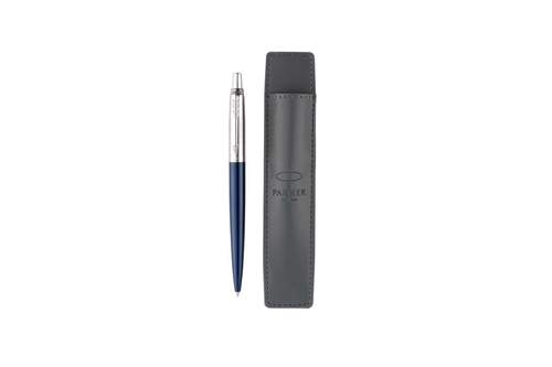 Ручка шариковая Parker Jotter Royal Blue CT + чехол для ручки (иск.кожа)