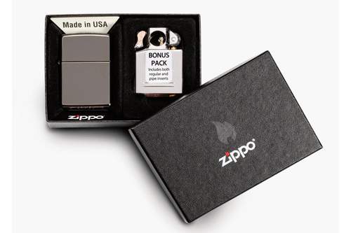 Zippo зажигалка Black Ice и вставной блок для зажигалок для трубок