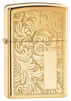 Zippo Venetian® High Polish Brass, латунь/сталь, золотистая, 36x12x56 мм