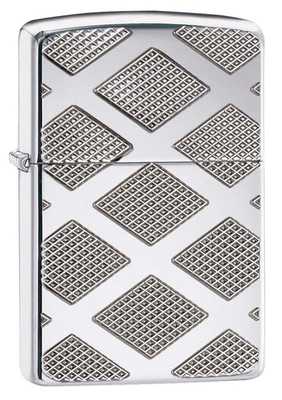 Зажигалка ZIPPO Armor™, латунь с покрытием High Polish Chrome, серебристая, глянцевая, 36х12x56 мм