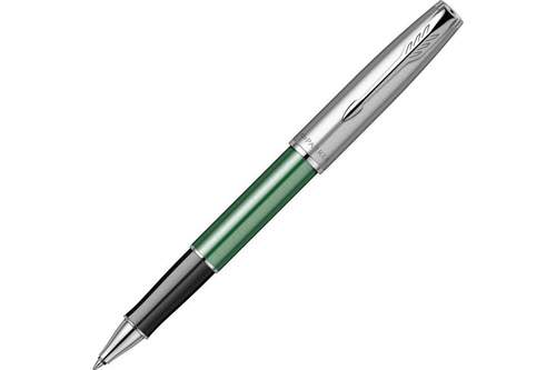 Ручка-роллер Parker Sonnet Essentials Green SB Steel, цвет чернил black, перо: F, в подарочной упаковке.