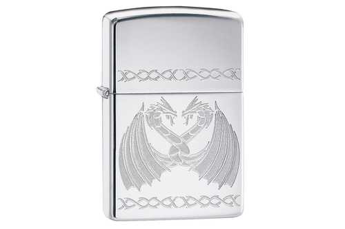 Zippo Dancing Dragons High Polish Chrome