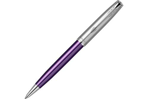 Шариковая ручка Parker Sonnet Essentials Violet SB Steel, цвет чернил black, перо: M, в подарочной упаковке.