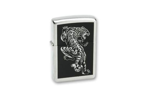 Zippo Tigre Brushed Chrome