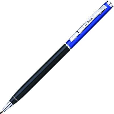 Шариковая ручка Pierre Cardin GAMME, цвет - черный/колпачок синий. Упаковка E-1