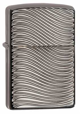 Зажигалка ZIPPO Armor™ с покрытием Black Ice®, латунь/сталь, чёрная, глянцевая, 36x12x56 мм