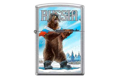 Zippo Русский медведь Street Chrome