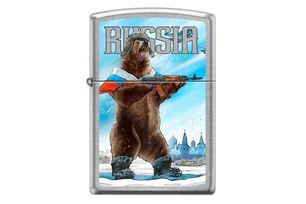 Zippo Русский медведь Street Chrome