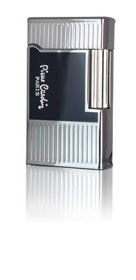 Зажигалка Pierre Cardin газовая кремневая, сплав цинка, хром с гравировкой+черн.лак, 3,0х1,0х5,2 см