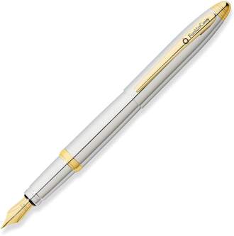 Перьевая ручка FranklinCovey Lexington. Цвет - хромовый с золотистой отделкой.