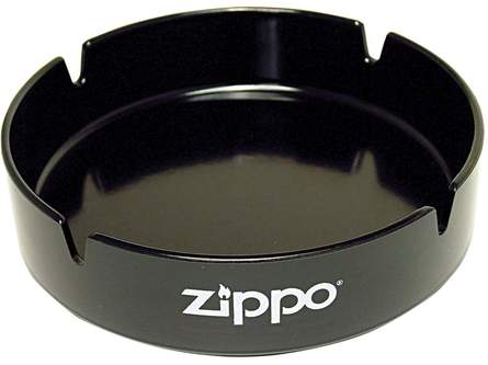 Пепельница ZIPPO, долговечный пластик, чёрная с фирменным логотипом, диаметр 13 см