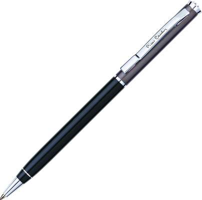 Шариковая ручка Pierre Cardin GAMME, цвет - черный/колпачок коричневый. Упаковка E-1