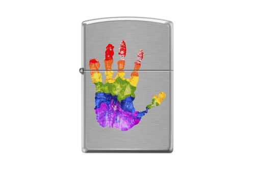Zippo Ладонь Brushed Chrome
