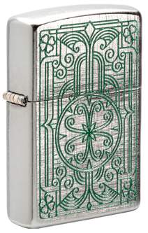 Zippo Luck Design Brushed Chrome