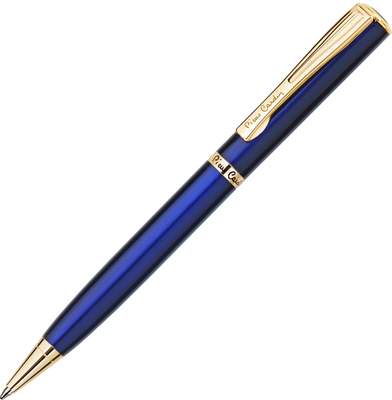 Шариковая ручка Pierre Cardin.ECO,Корпус - латунь. Отделка - синее покрытие металлик.