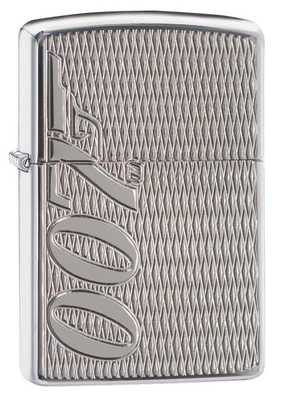 Зажигалка ZIPPO James Bond с покрытием High Polish Chrome, латунь/сталь, серебристая, 36x12x56 мм