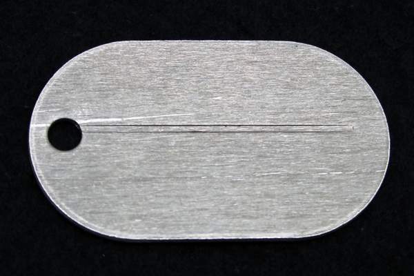 Жетон армейский "Пустой эллипс" с полосой из алюминия для гравировки личного номера