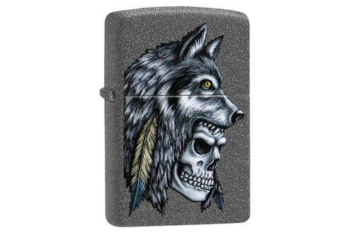Zippo Wolf Skull Iron Stone