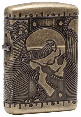 Зажигалка ZIPPO Armor™ с покрытием Antique Brass, латунь/сталь, медная, матовая, 36x12x56 мм