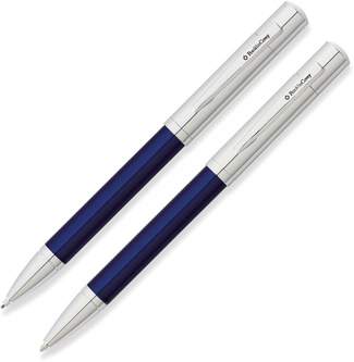 Набор FranklinCovey Greenwich: шариковая ручка и карандаш 0.9мм. Цвет - синий + хромовый.