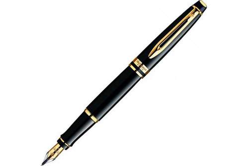 Перьевая ручка Waterman Expert Black GT. Перо - сталь. Корпус-лак, детали дизайна: позолота 23К