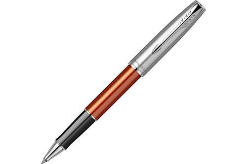 Ручка-роллер Parker Sonnet Essentials Orange SB Steel, цвет чернил black,перо: F, в подарочной упаковке.