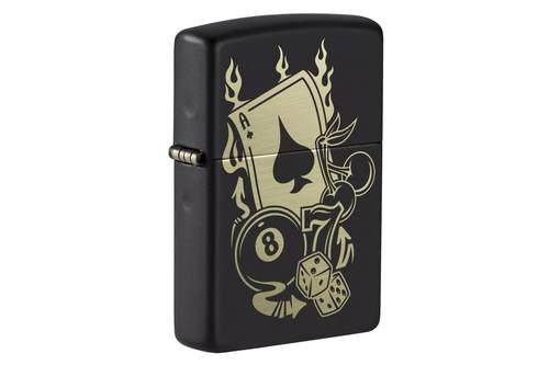 Zippo Gambling Design Black Matte