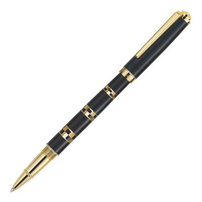 Роллерная ручка Pierre Cardin GAMME. Корпус - латунь и лак, отделка - сталь и позолота.Цвет - черный