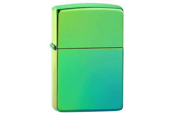 Зажигалка ZIPPO Classic с покрытием High Polish Teal, латунь/сталь, зелёная, глянцевая, 38x13x57 мм