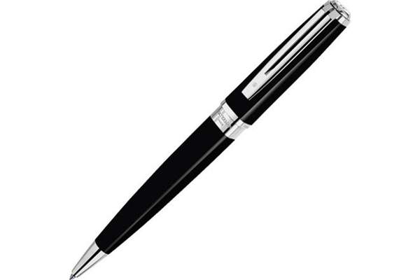 Шариковая ручка Waterman Exception Slim Black ST. Детали дизайна: посеребрение.