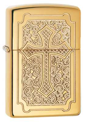 Зажигалка ZIPPO Armor™ с покрытием High Polish Brass, латунь/сталь, золотистая, 36x12x56 мм