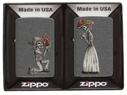 Набор Zippo Влюбленные зомби из двух зажигалок Iron Stone