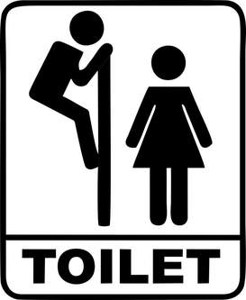 Табличка на туалет Подглядывающий мальчик