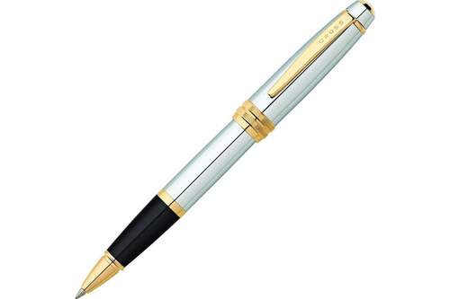 Ручка-роллер Selectip Cross Bailey. Цвет - серебристый с золотистой отделкой.