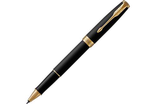 Ручка роллер Parker Sonnet , Matte Black GT, стержень: F, цвет чернил: black, в подарочной упаковке