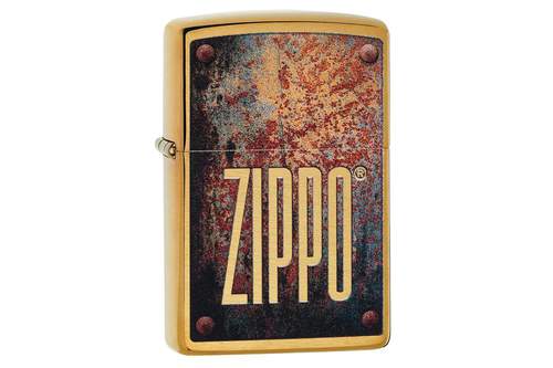 Zippo Rusty Plate Brushed Brass