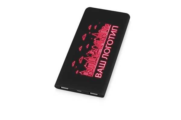 Портативное зарядное устройство с подсветкой логотипа Faros, soft-touch, 4000 mAh (id: 3608) 