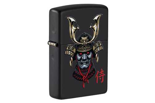 Zippo Samurai Helmet Design Black Matte