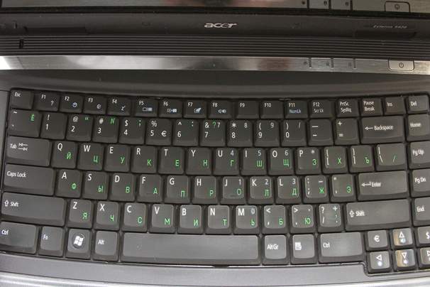 Цветная гравировка клавиатуры ноутбука Acer Гравировка клавиатур - примеры наших работ