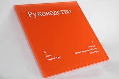 Акрил 10мм с аппликацией пленкой с двух сторон Таблички из оргстекла - примеры наших работ