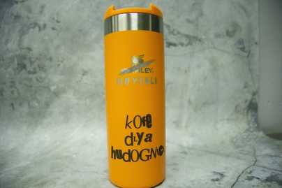 Двухцветная гравировка Гравировка термосов и термокружек - примеры наших работ