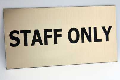 STAFF ONLY (только для персонала) Изготовление табличек - примеры наших работ