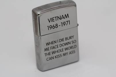 Зажигалка бойца США вьетнамской войны фото №1 Гравировка на зажигалках - примеры наших работ
