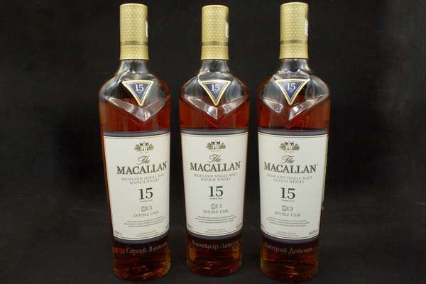 Нанесение имен на бутылки виски Macallan Гравировка на стекле - примеры наших работ